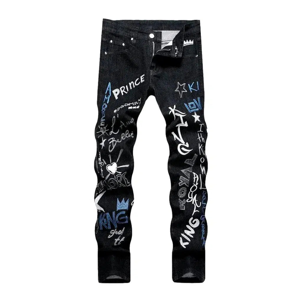 All-over-print men's y2k jeans