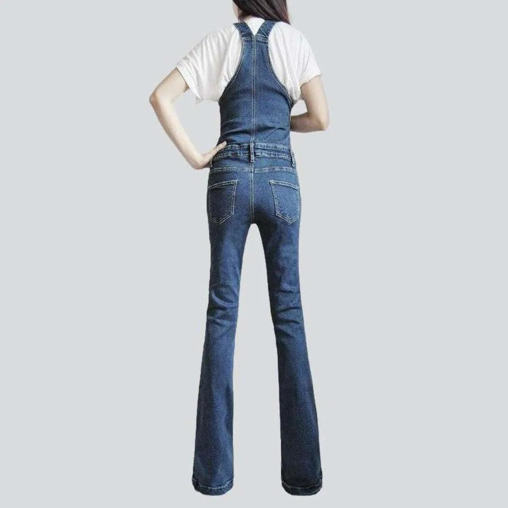 Boot cut women's denim overall