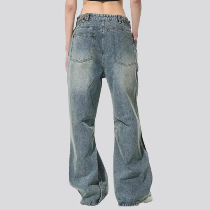 Baggy mid-rise light men's jeans