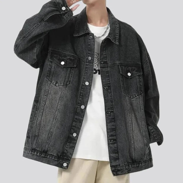 Fashionable regular fit 90s men's jean jacket