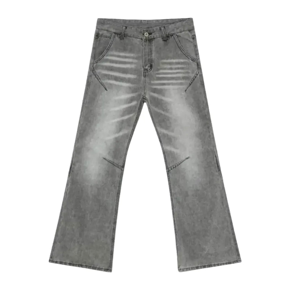 Fashionable Boho Fit Men's Jeans - Grey