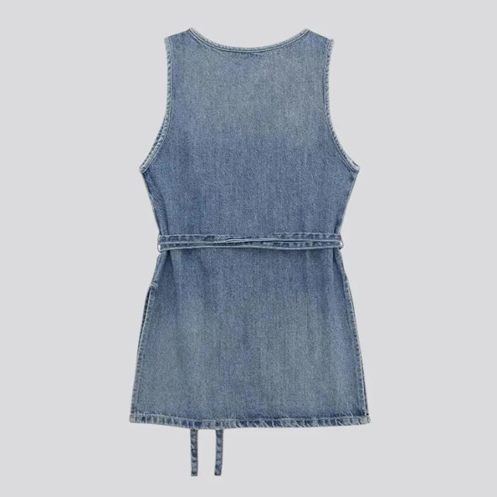 Boho mini denim dress