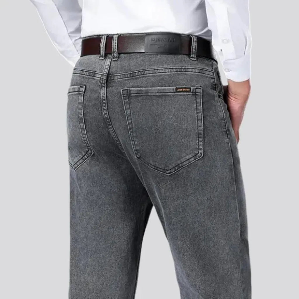 Monochrome straight fit high rise men's jeans