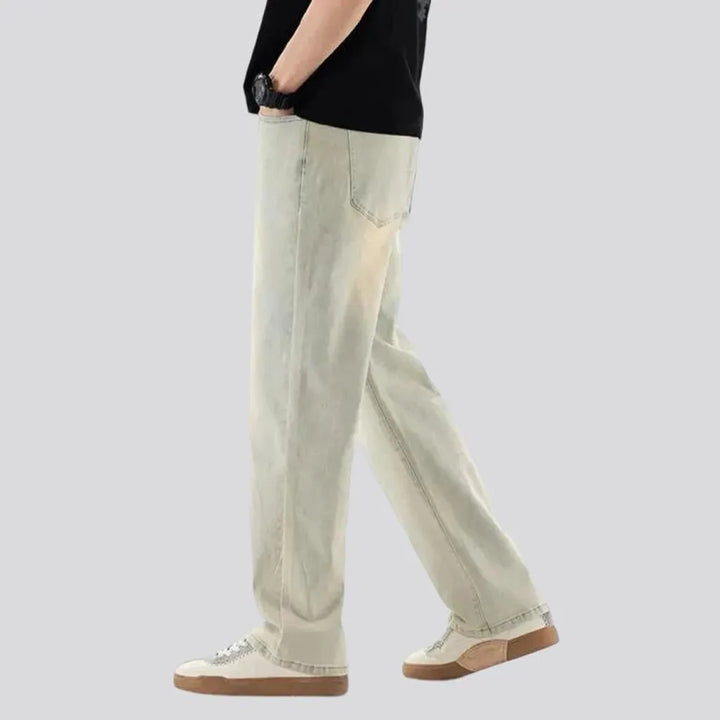 Fashionable light sanded men's jeans