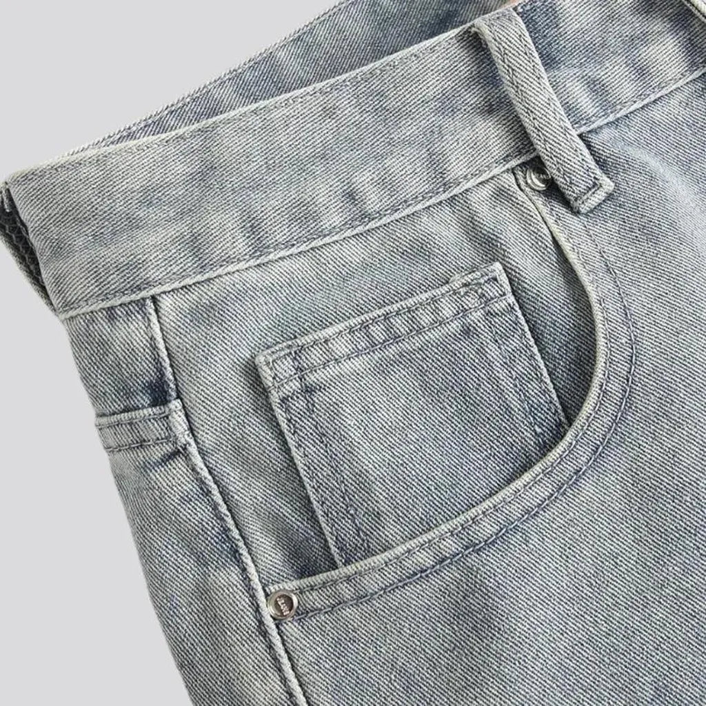 Vintage light wash men's denim shorts