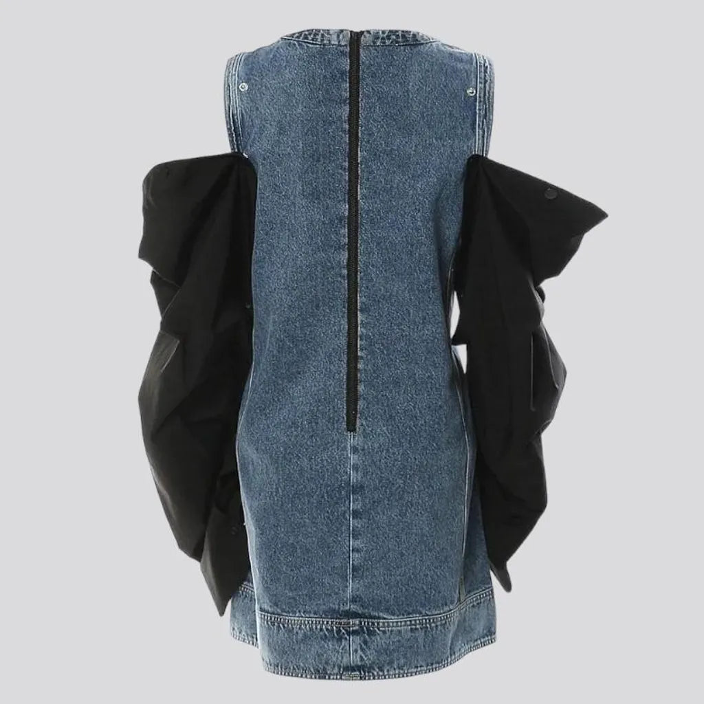Street mixed-fabrics women's jeans dress | Jeans4you.shop