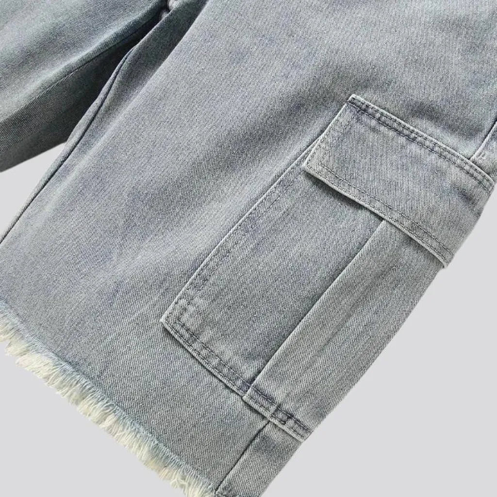 Vintage light wash men's denim shorts