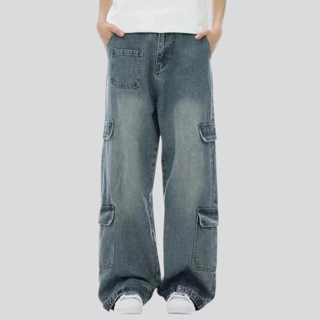 Faded lines jeans for men