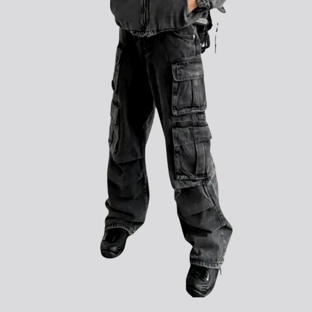 Baggy Cargo Pockets Faded Jeans for Men | Jeans4you.shop