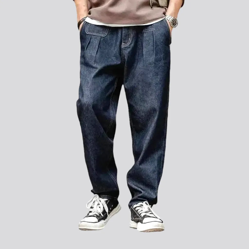 Baggy Casual Style Pleated Waistline Men's Jeans | Jeans4you.shop