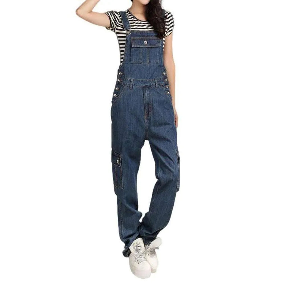 Baggy Denim Dungaree for Women - Blue