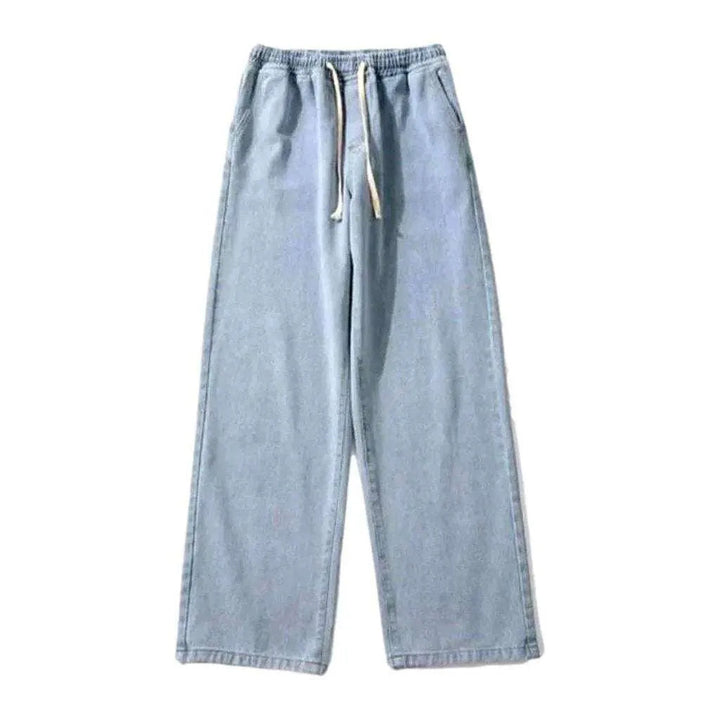 Baggy denim joggers for men