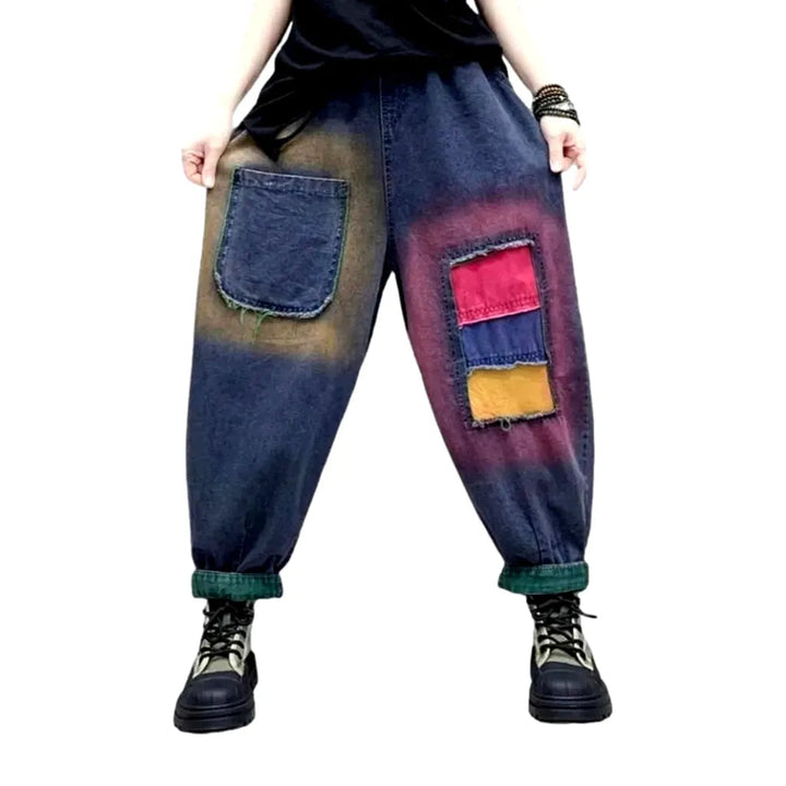 Baggy denim pants
 for ladies