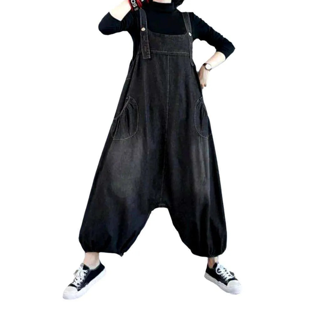 Baggy Jean Overall for Women - Black