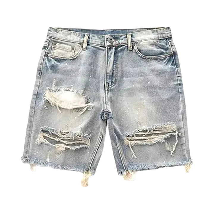 Baggy mid-waist jeans shorts
 for men