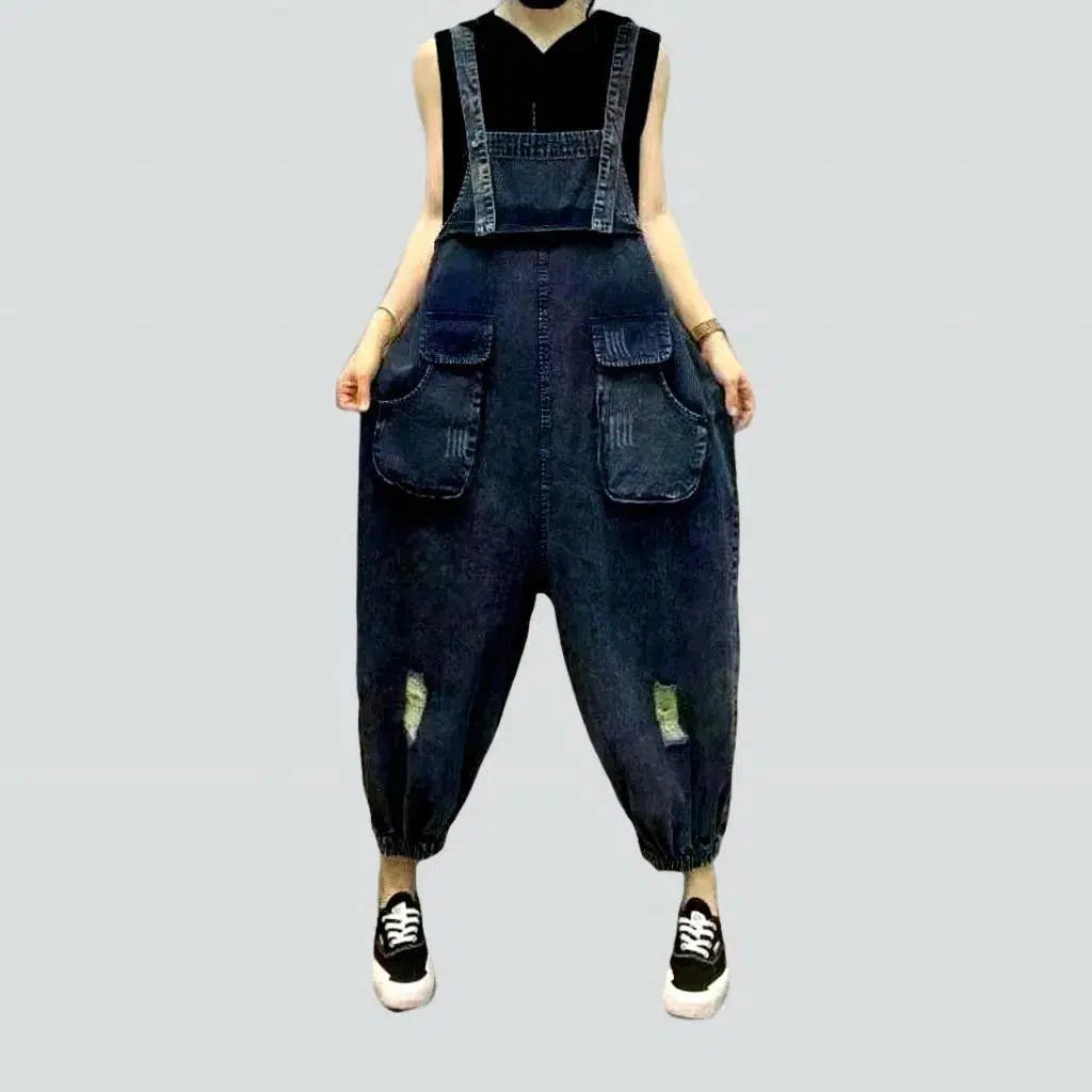 Baggy ripped jean overall for women | Jeans4you.shop