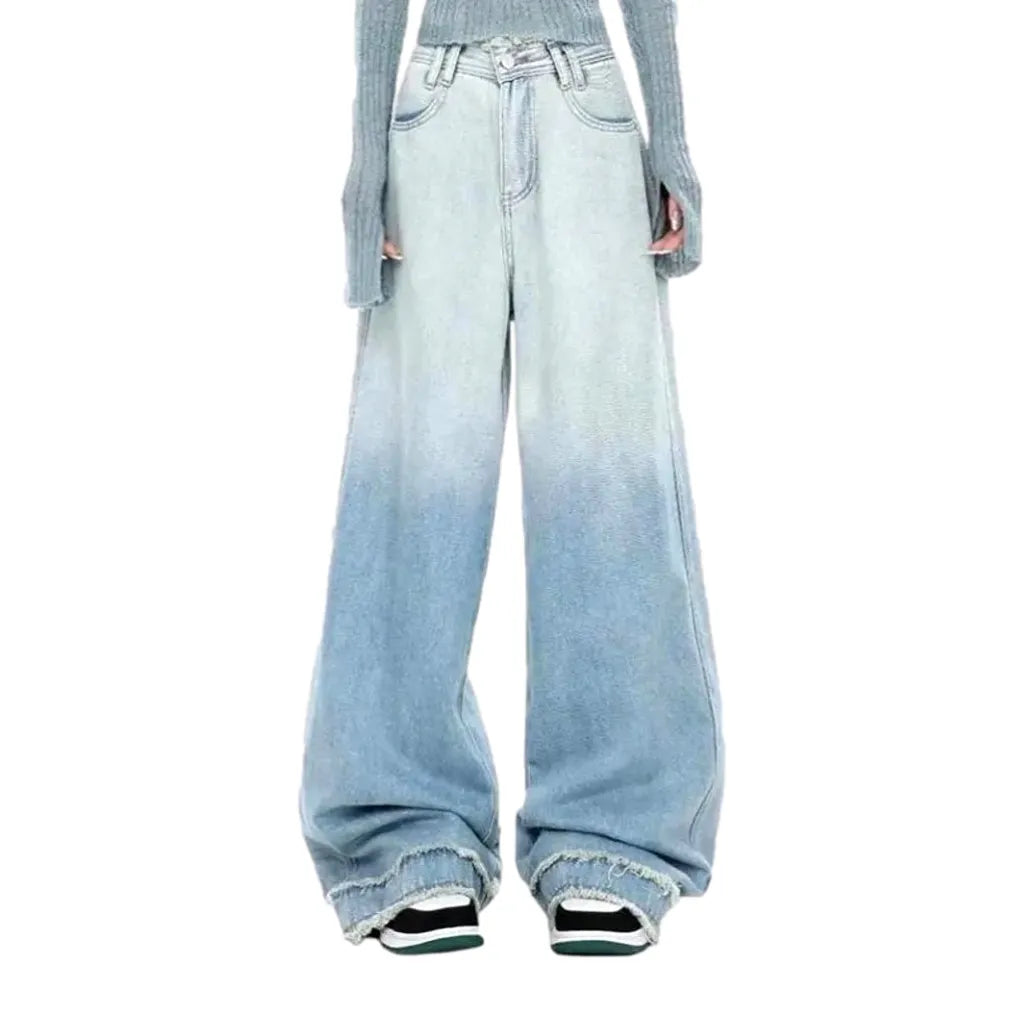 Baggy women's gradient jeans