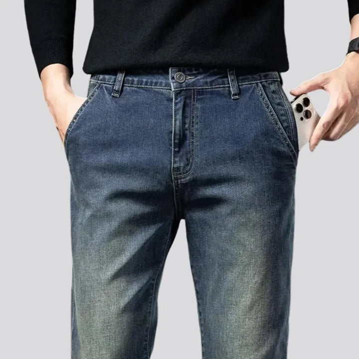 Stretchable tapered fit men's jeans