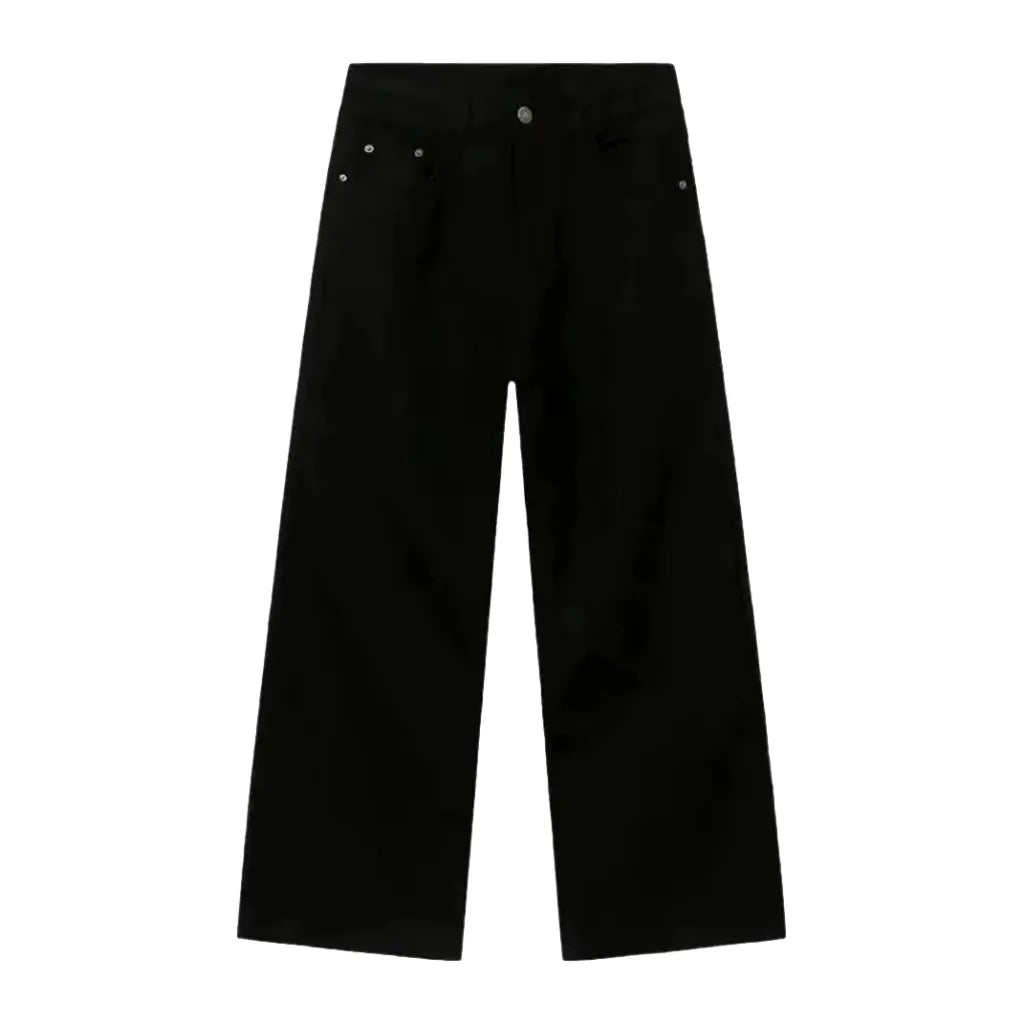 Y2k Patterned Stylish Jeans for Men - Black