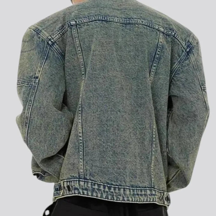 Vintage acid wash men's denim jacket