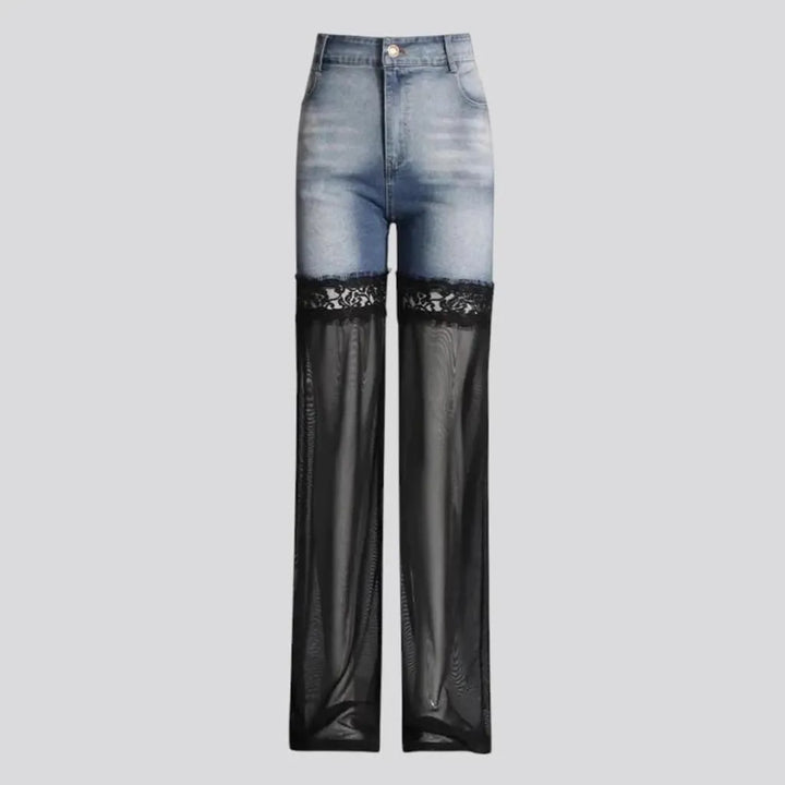 Stylish high-rise straight fit women's jeans