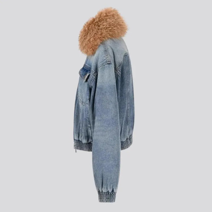 Chic 90s women's jeans bomber jacket