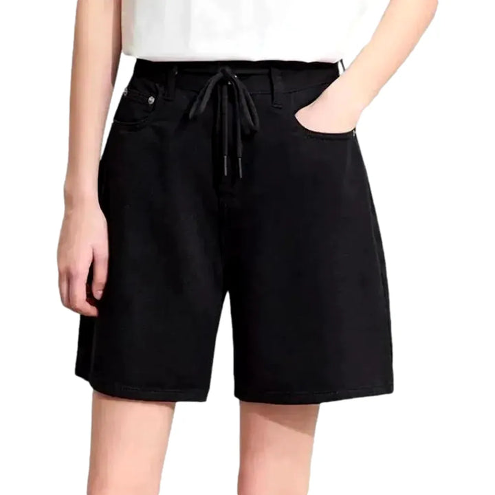 Chic Denim Shorts for Women - Black