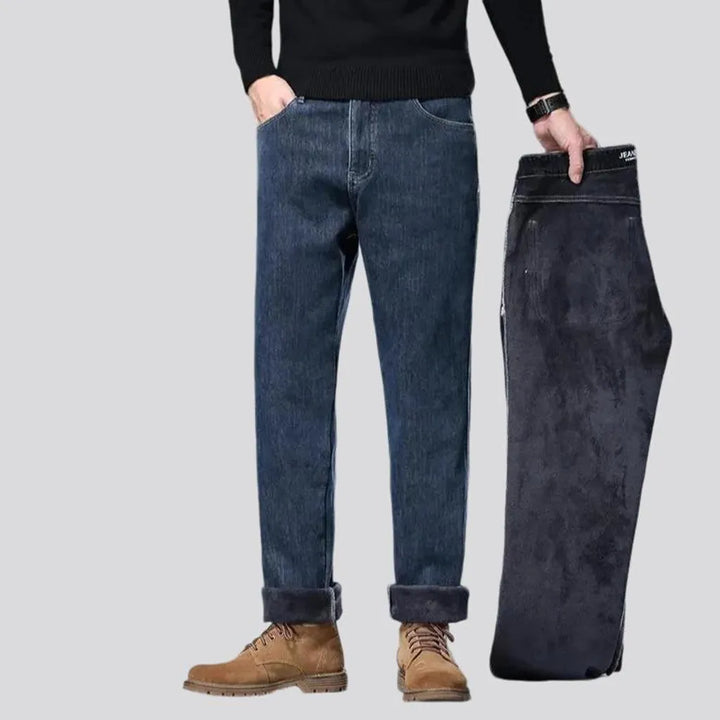 Insulated stretchable classic men's jeans