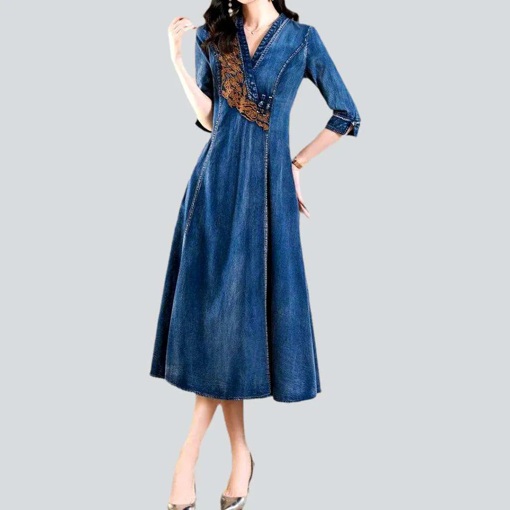 Bell-shaped vintage denim dress | Jeans4you.shop