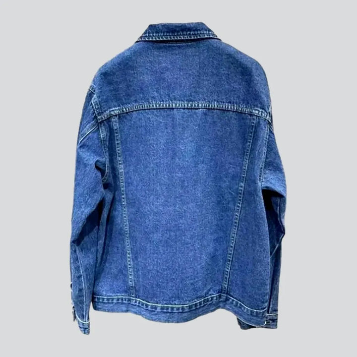 Medium-wash oversized jeans jacket