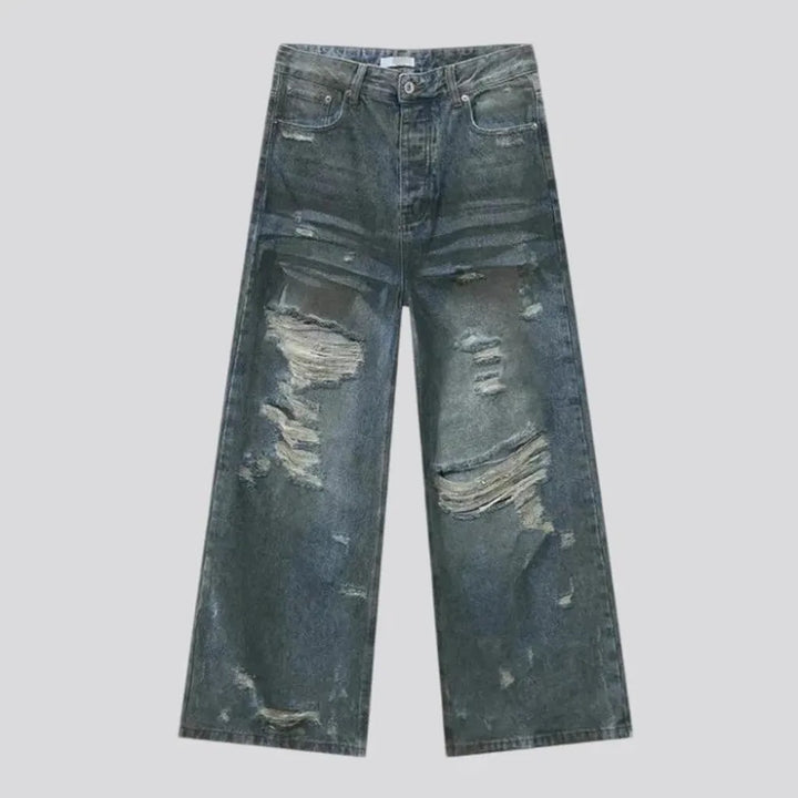 Grunge distressed fashion jeans for men