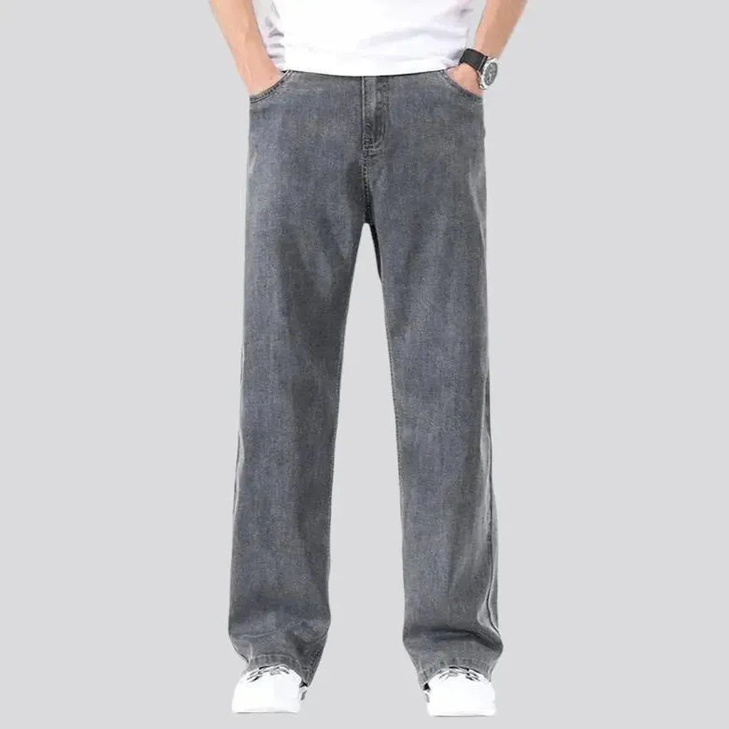 High-waist men's ultra-thin jeans