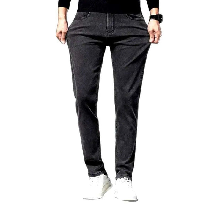 Black grey slim men's jeans