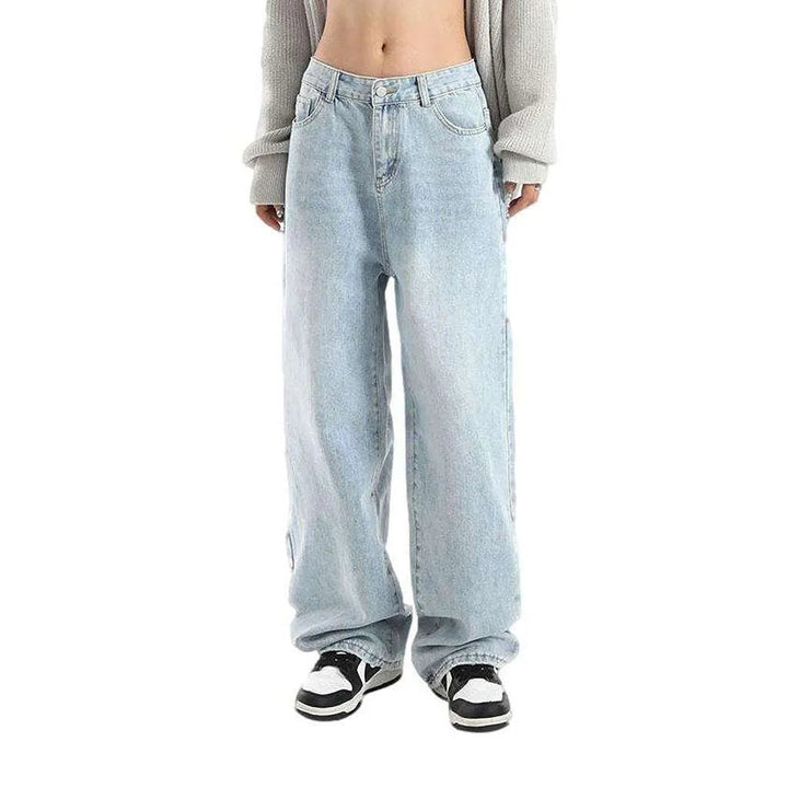 Bleached baggy women's jeans