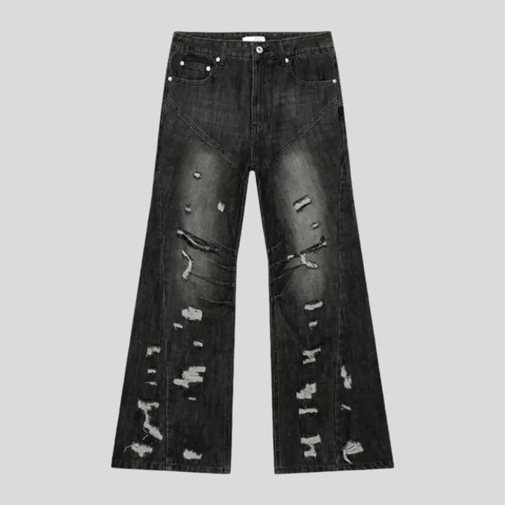 Boho Grunge Distressed Mid Rise Men's Jeans | Jeans4you.shop