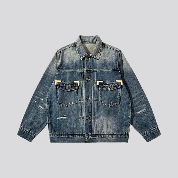 Boho Medium Wash Men's Denim Jacket | Jeans4you.shop