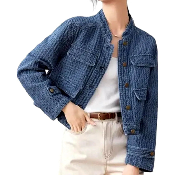 Boho short women's denim jacket