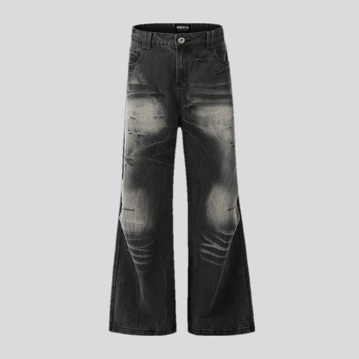 Boho Style Mid Rise Faded Jeans for Men | Jeans4you.shop