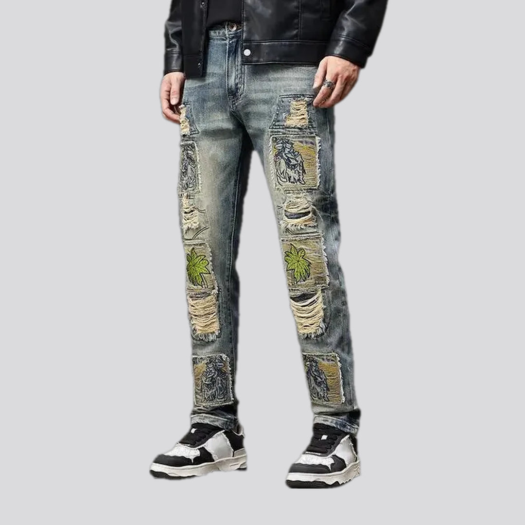 Boho Style Mid-rise Men's Jeans | Jeans4you.shop