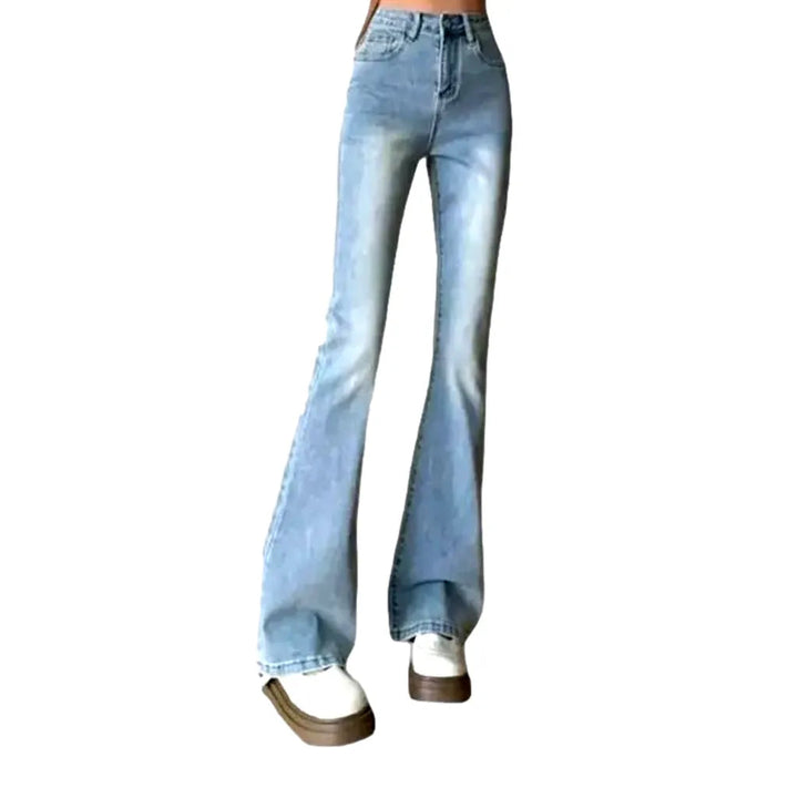 Bootcut sanded jeans for women