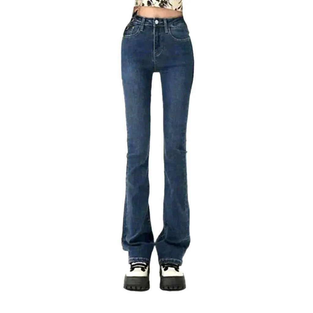 Bootcut stonewashed jeans
 for women