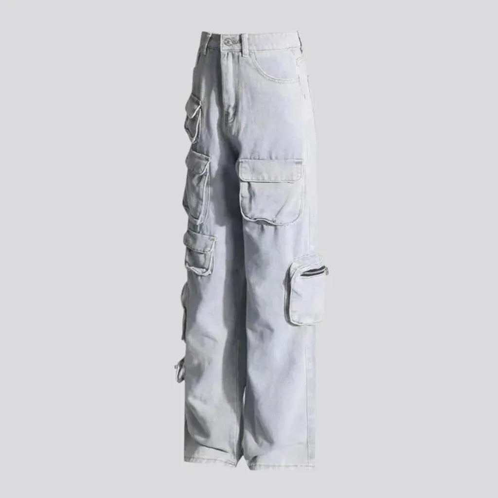 90s style light fabric women's jeans