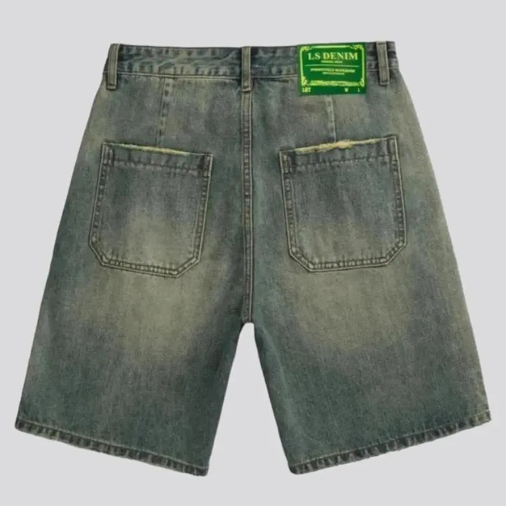 Vintage loose men's jean shorts