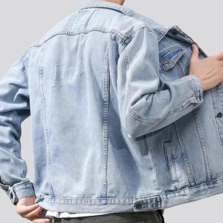 Classic sanded men's jean jacket