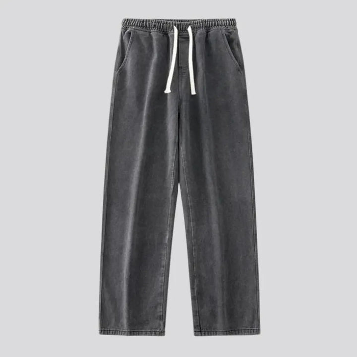 Medium rise trendy baggy jeans joggers for men