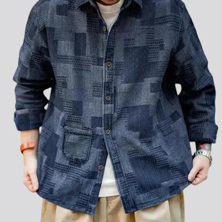 Boho oversized men's jeans chore jacket