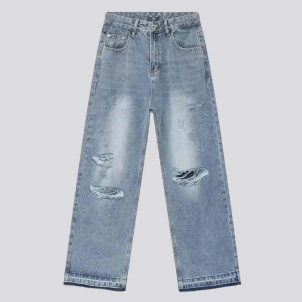 Distressed vintage style men's jeans