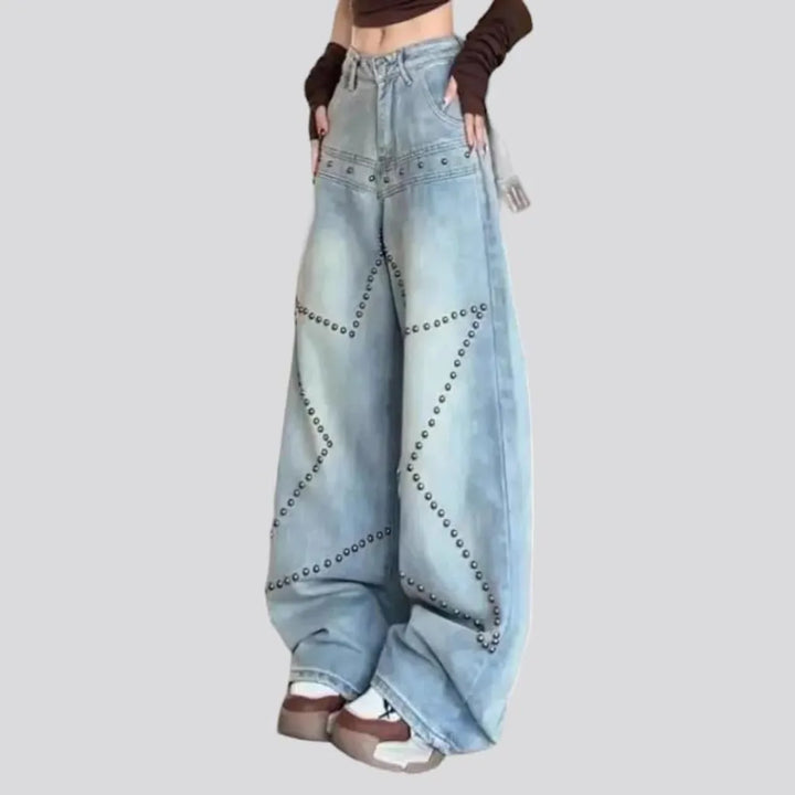 Y2k rivet jeans
 for ladies