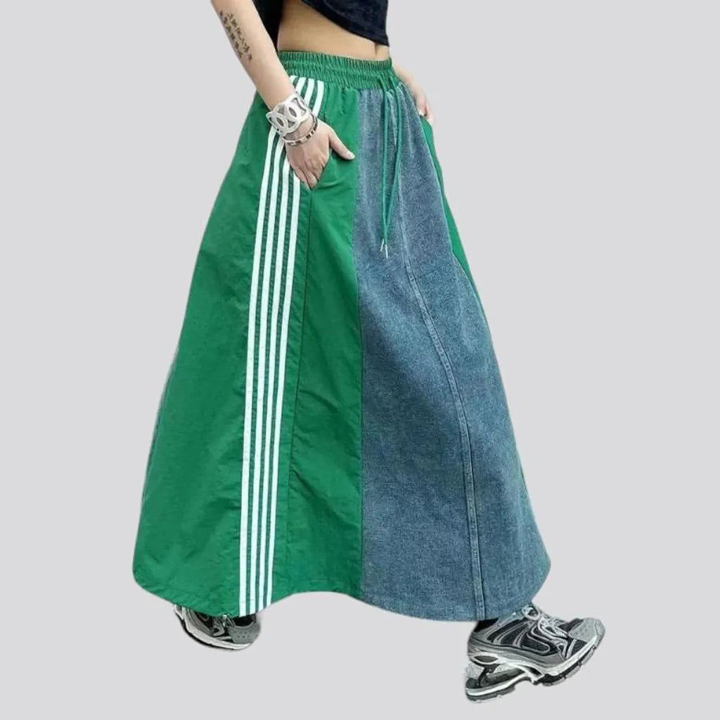 Side-bands women's jeans skirt