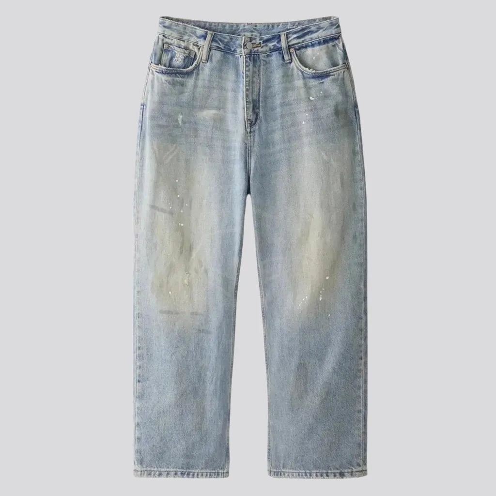 Vintage light wash baggy men's jeans